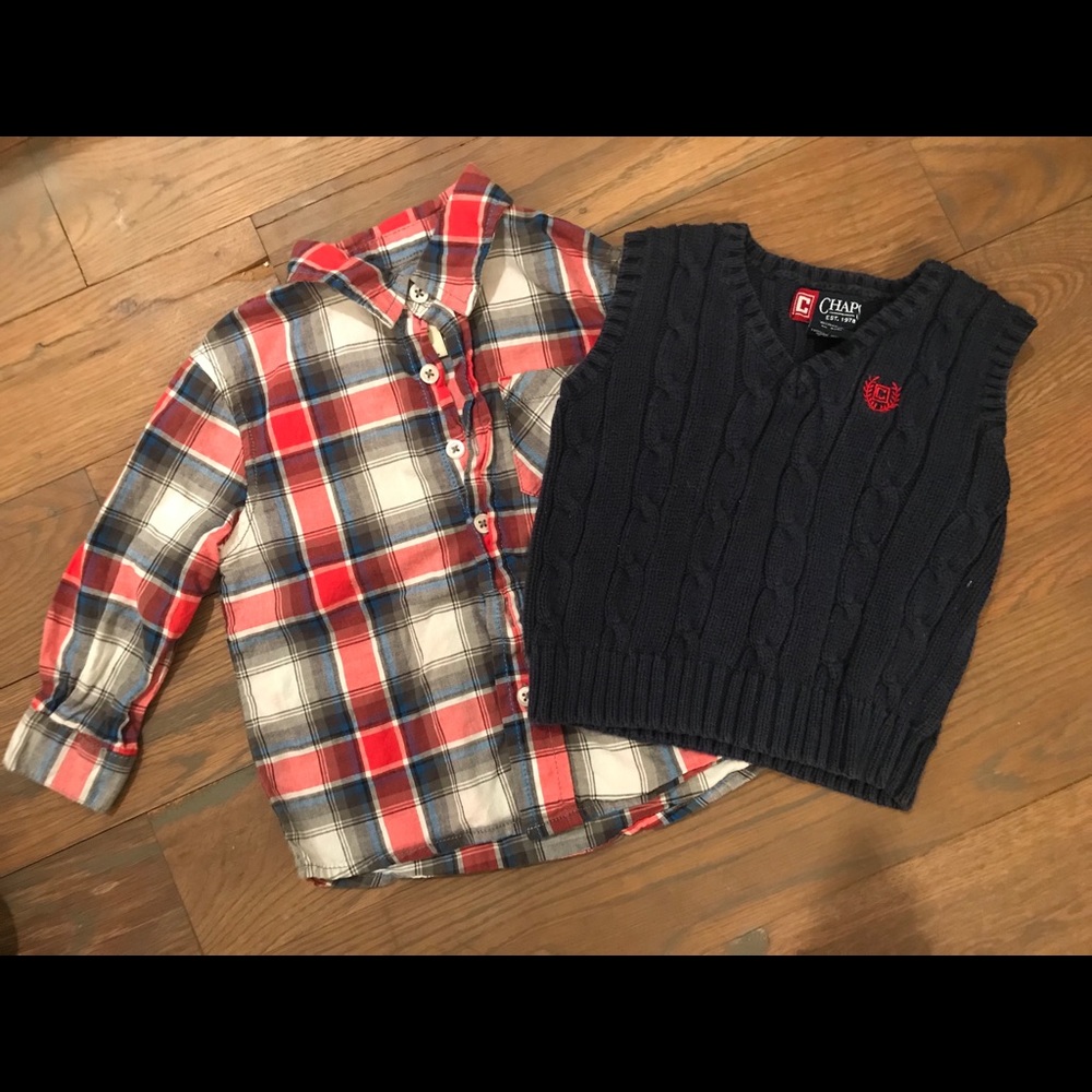 Button Down with Sweater Vest
